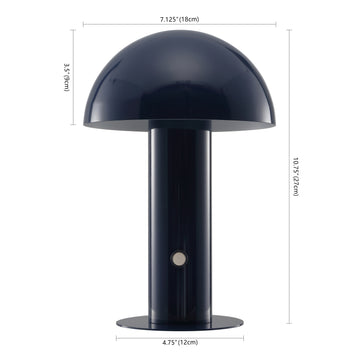 Boletus 10.75" Contemporary Bohemian Rechargeable/Cordless Iron Integrated LED Mushroom Table Lamp